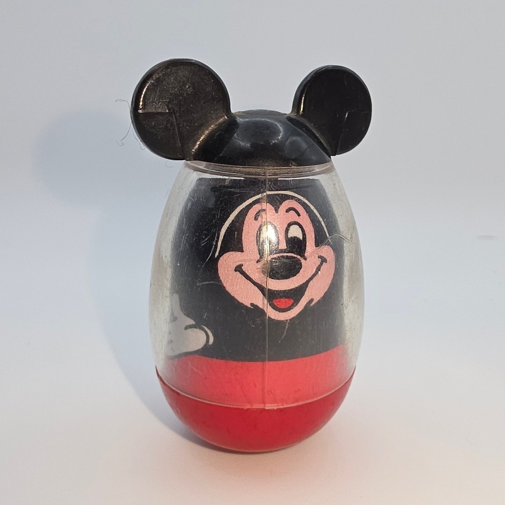Disney Mickey Mouse Weebles Toy OS Red Black Fair Condition 1970s